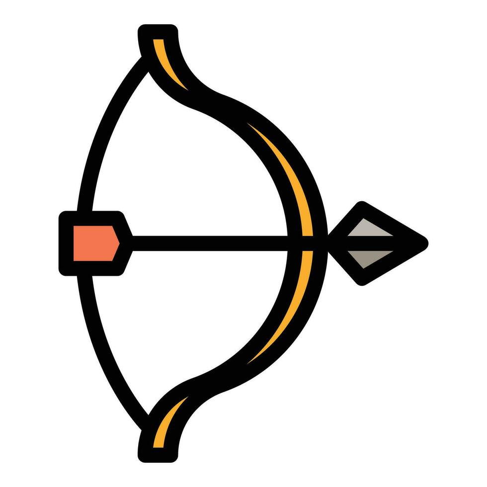 Sport archery bow icon vector flat