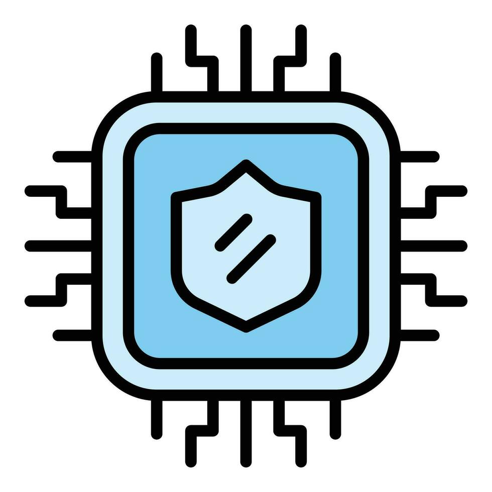 Digital shield icon vector flat