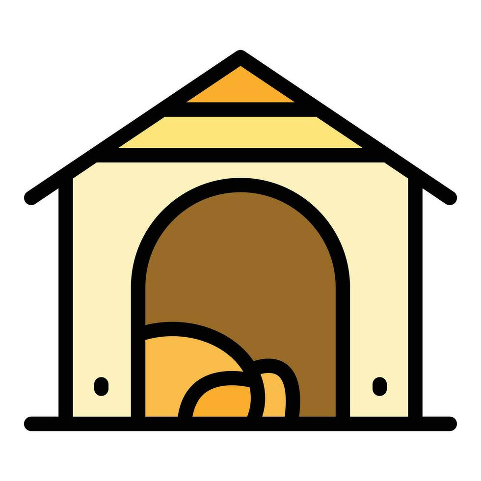 Casa de perro perrera icono vector plano