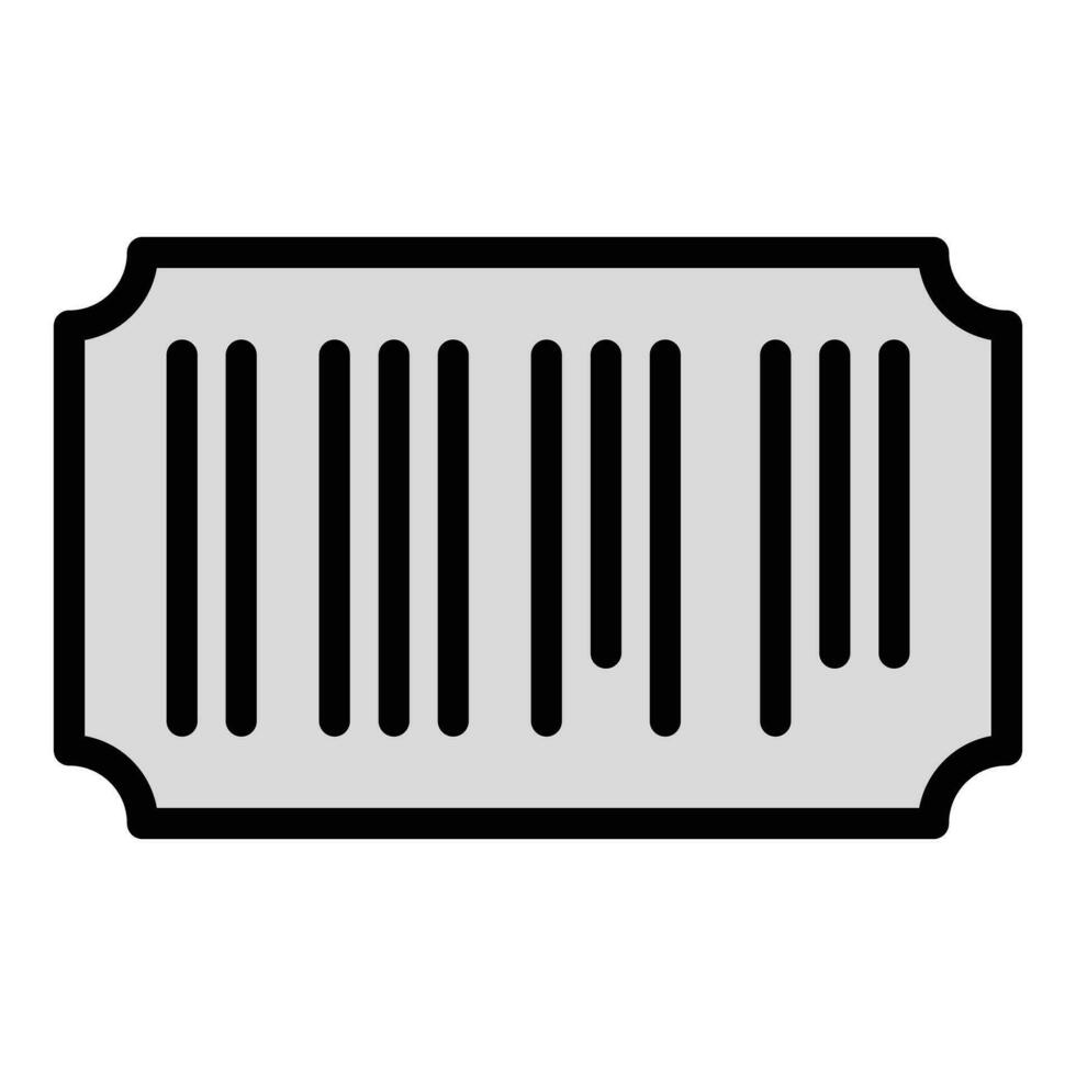 boleto código de barras icono vector plano