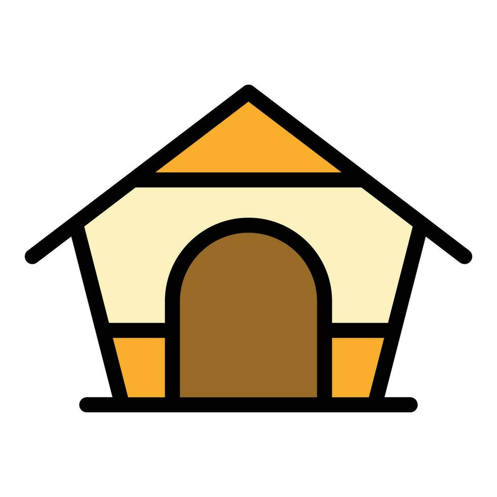 Dog house icon vector flat