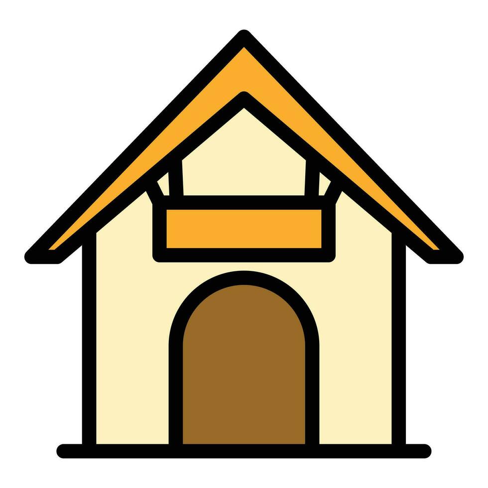 Casa de perro icono vector plano