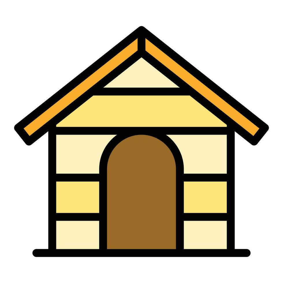 Dog building icon vector flat