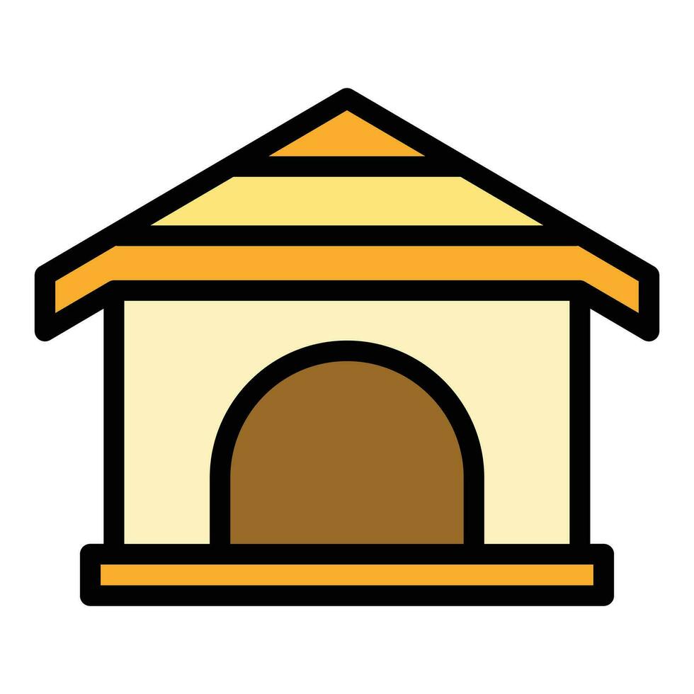 Doggy house icon vector flat