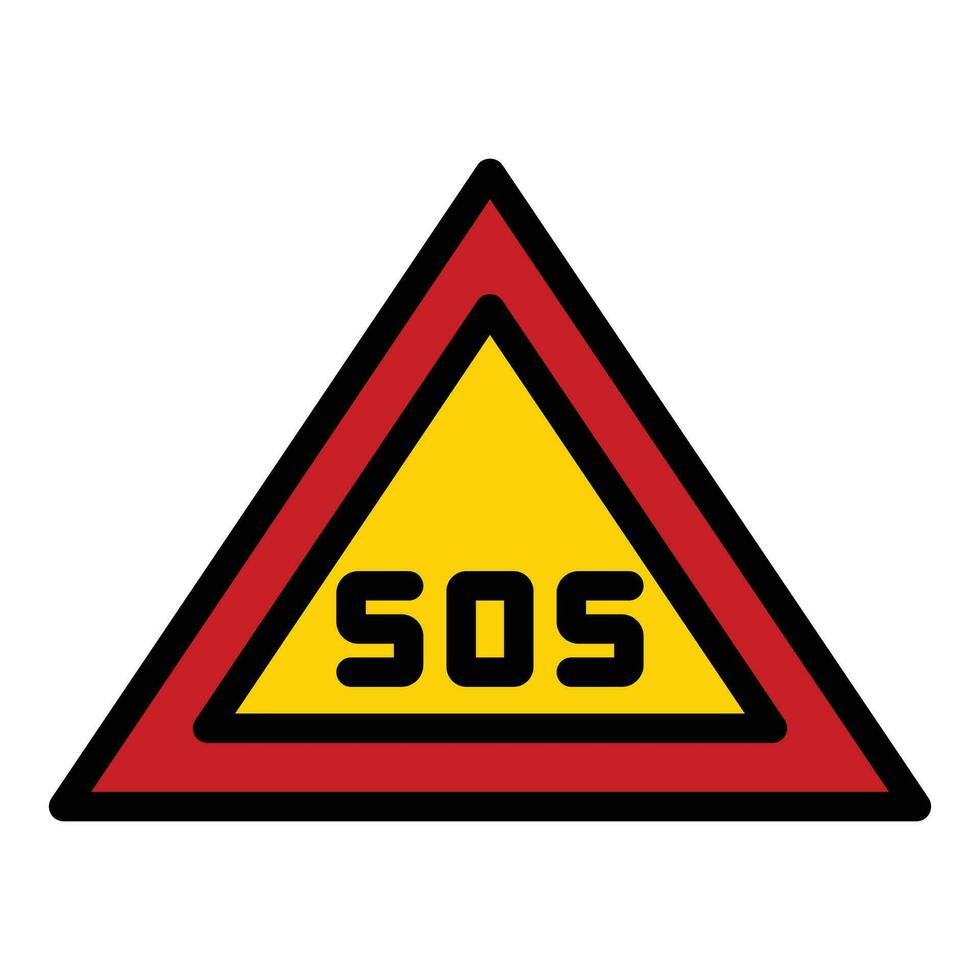 Emergency triangular icon vector flat