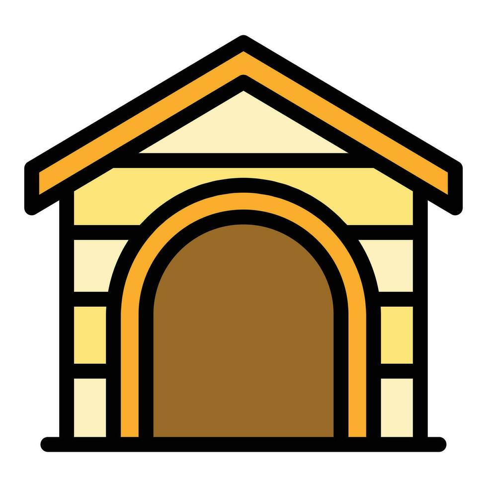 Puppy house icon vector flat