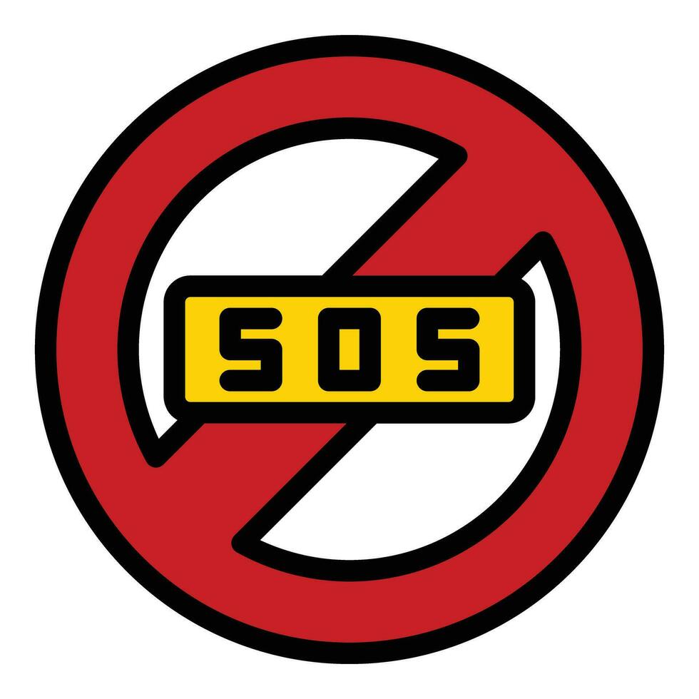 Sos restricted icon vector flat