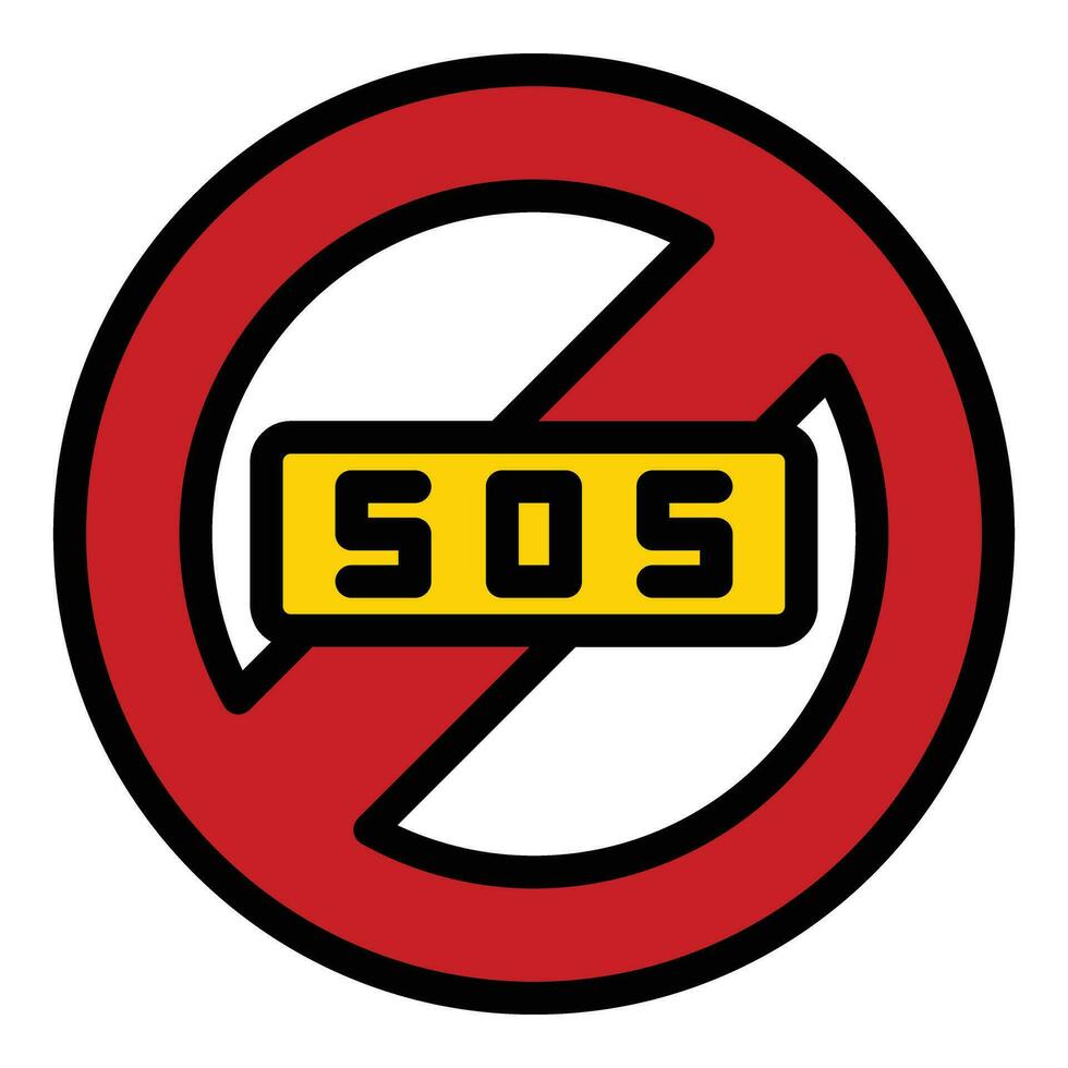 Sos restricted icon vector flat