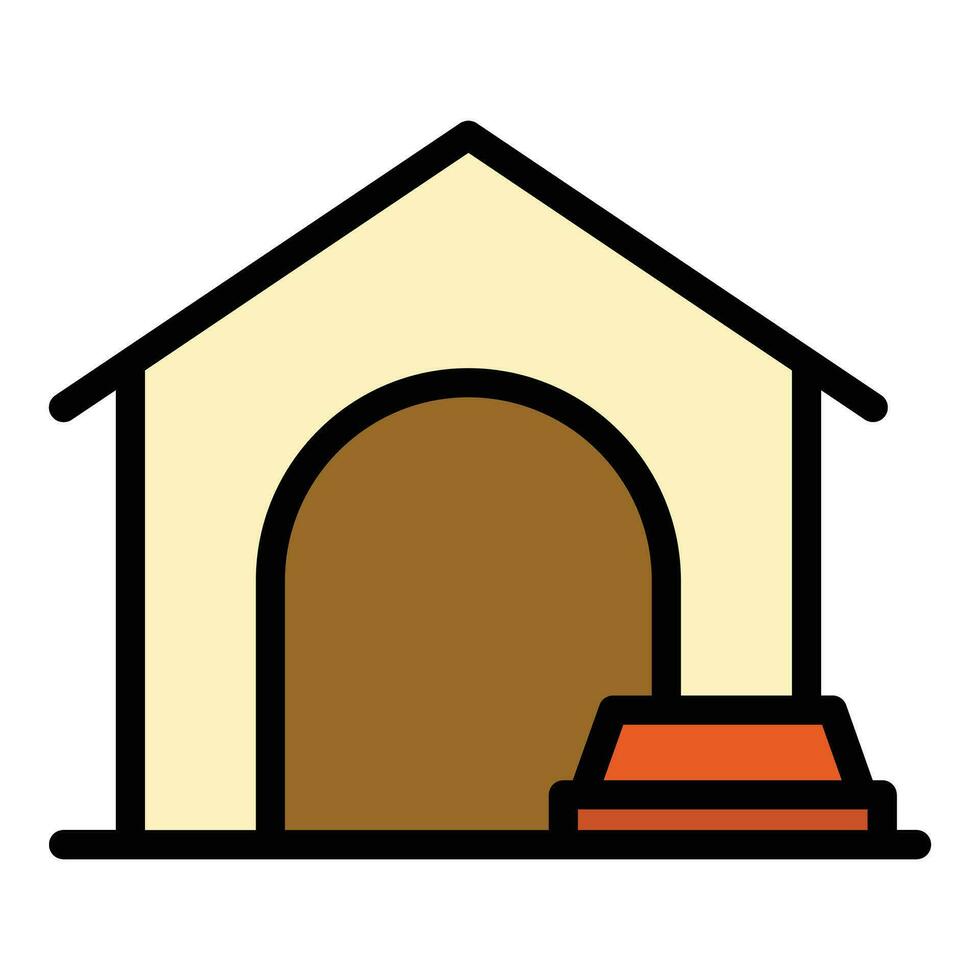 Dog hut icon vector flat