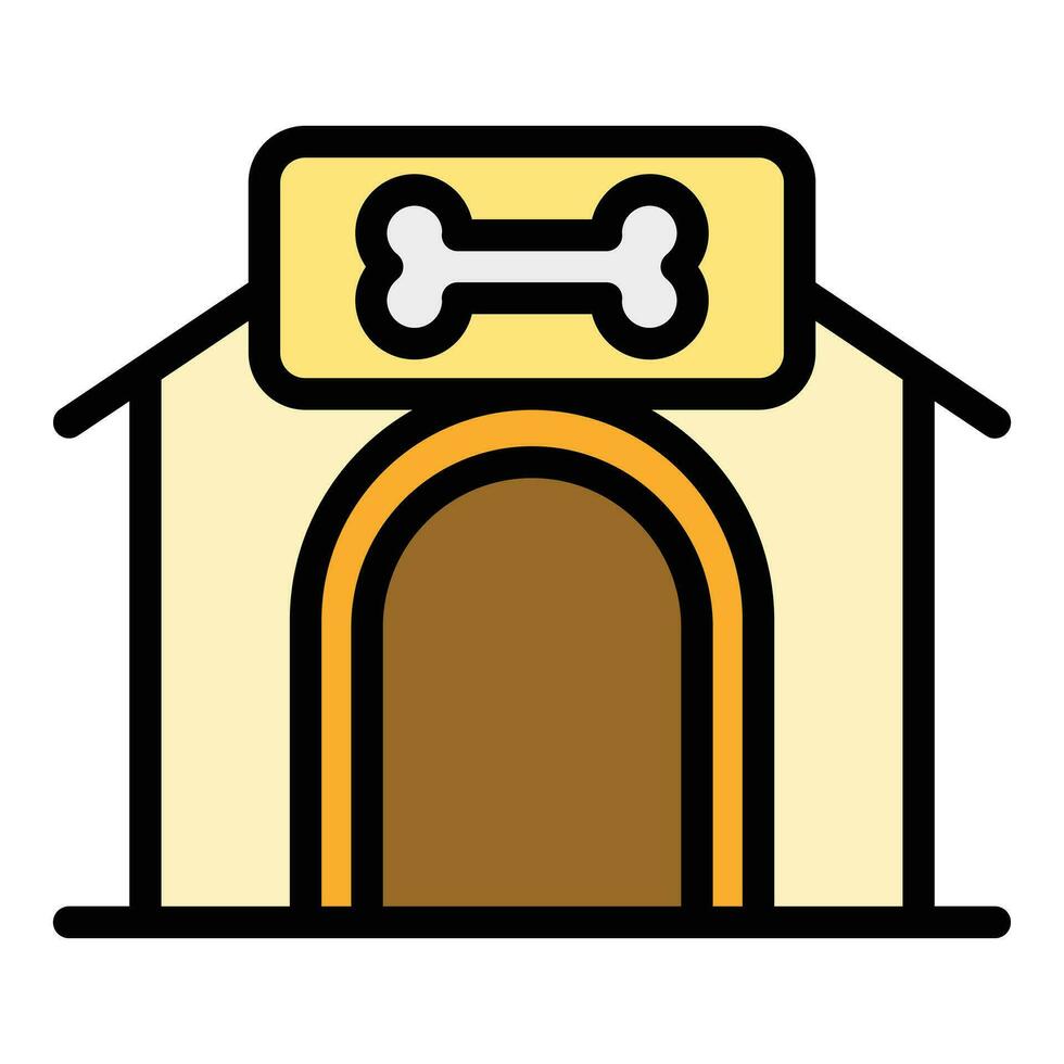 Bone dog kennel icon vector flat