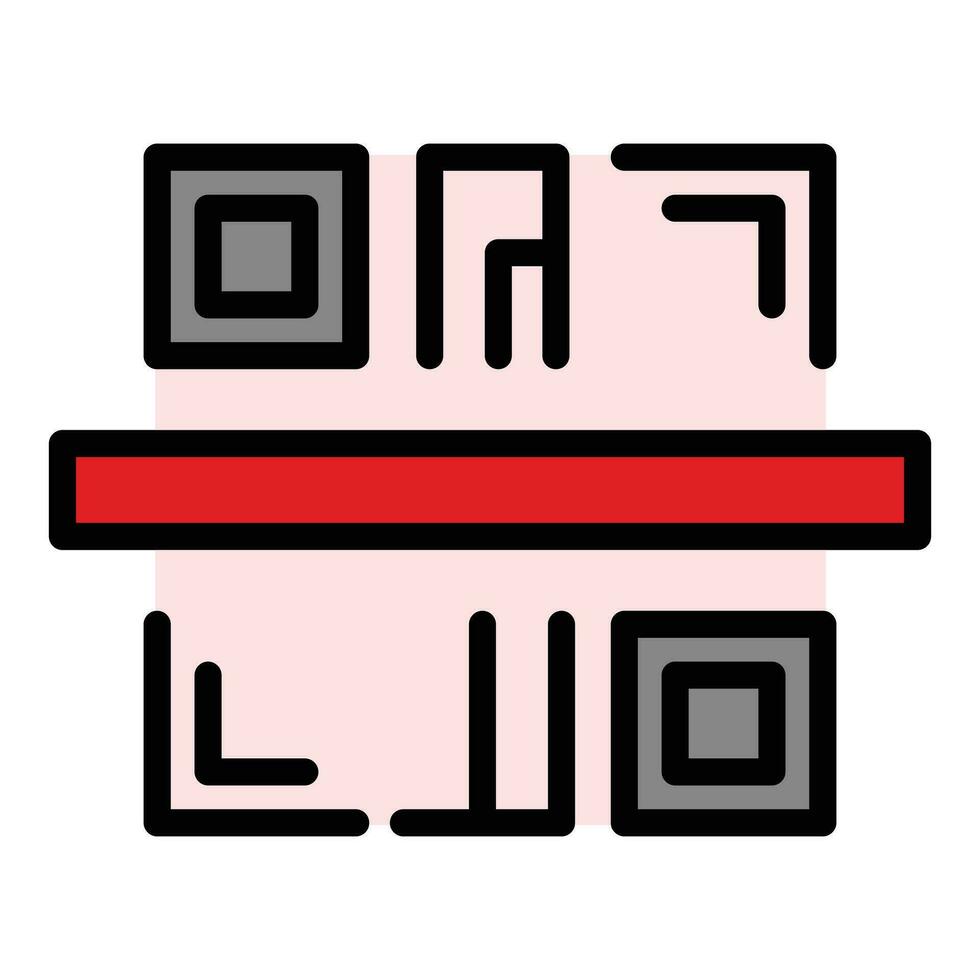 Checking qr code icon vector flat