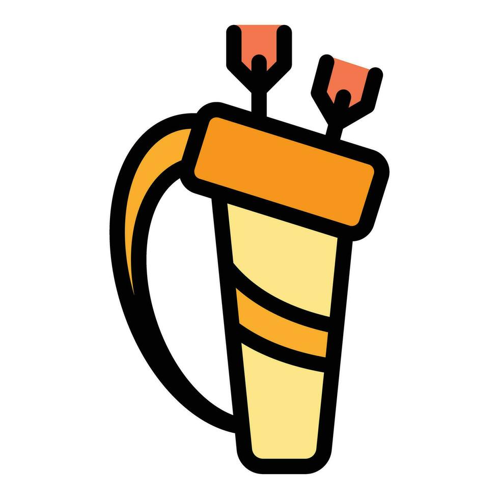 Archer quiver icon vector flat