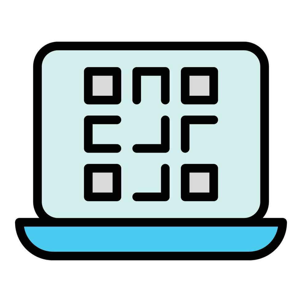 Computer code scanner icon vector flat