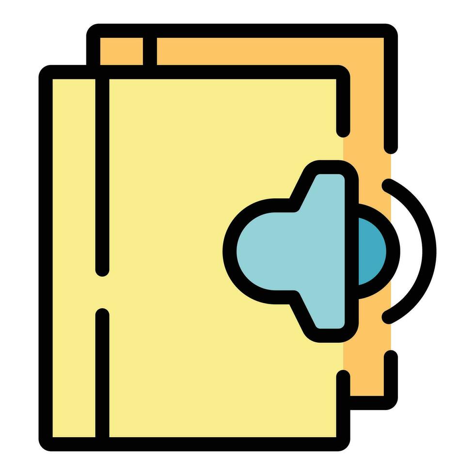 Audio learning icon vector flat