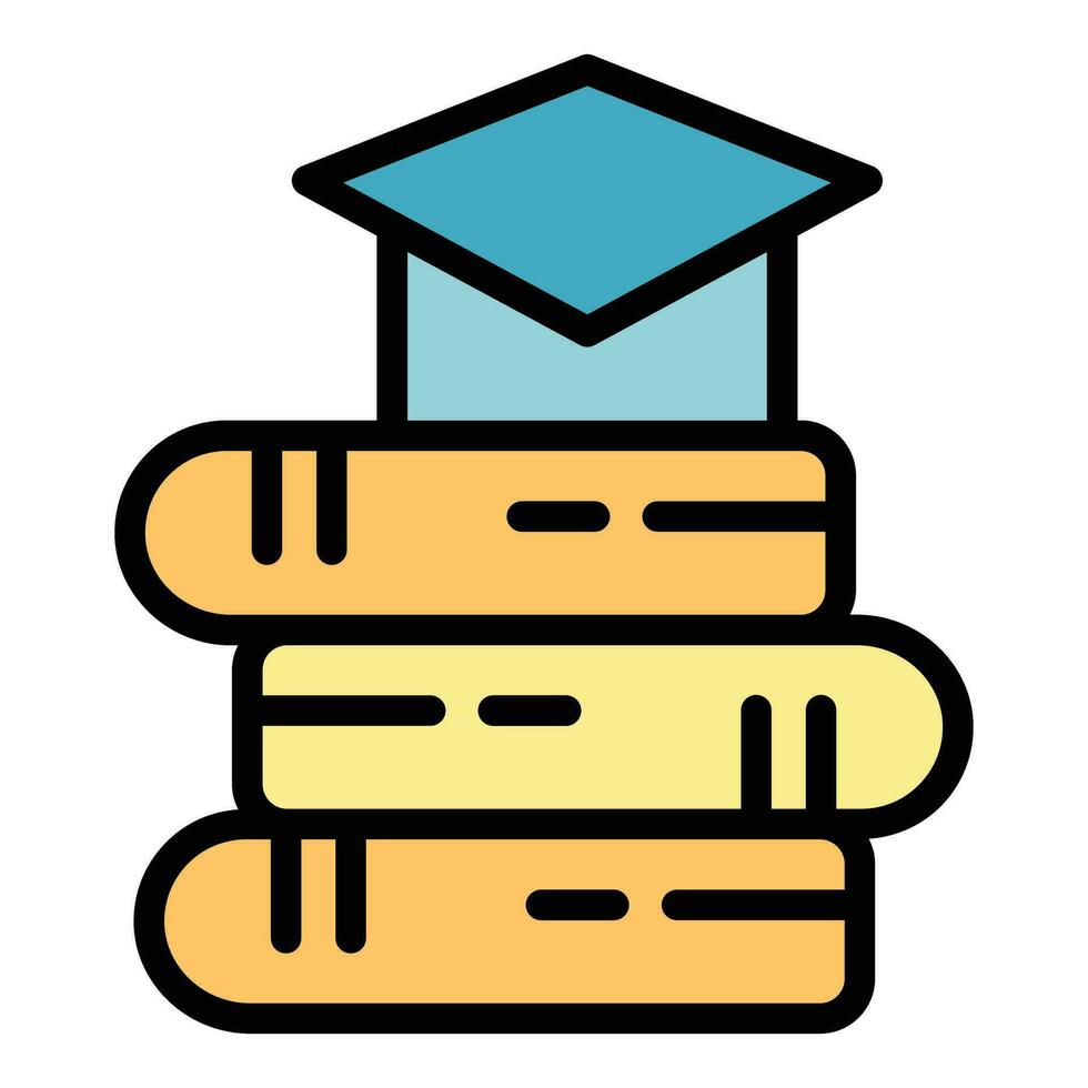 Book graduation cap icon vector flat