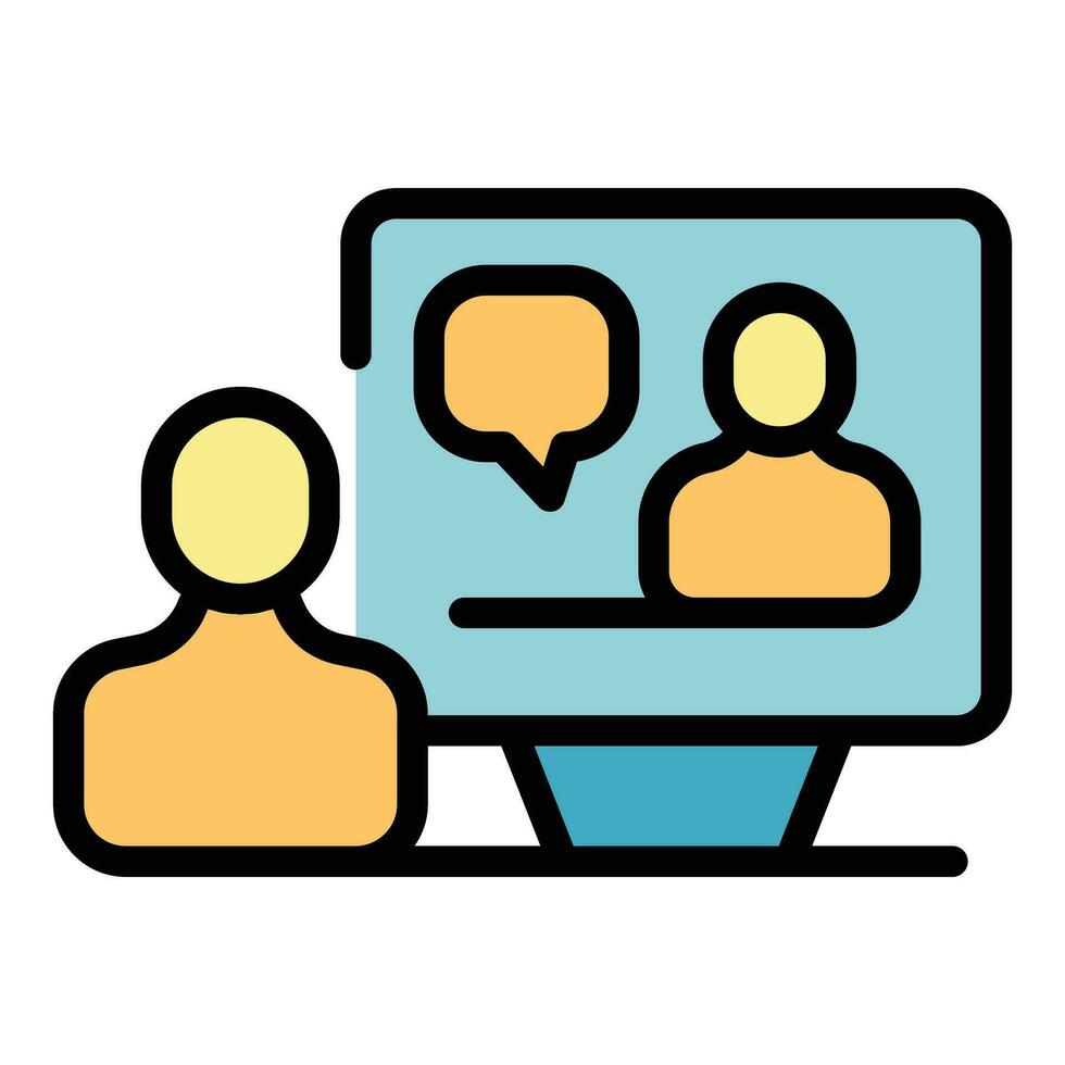 Video classroom icon vector flat
