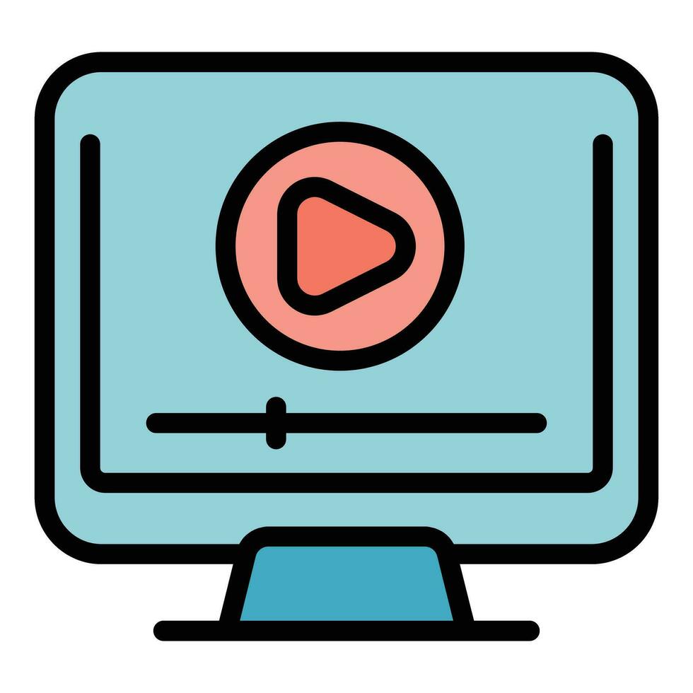 Video course icon vector flat