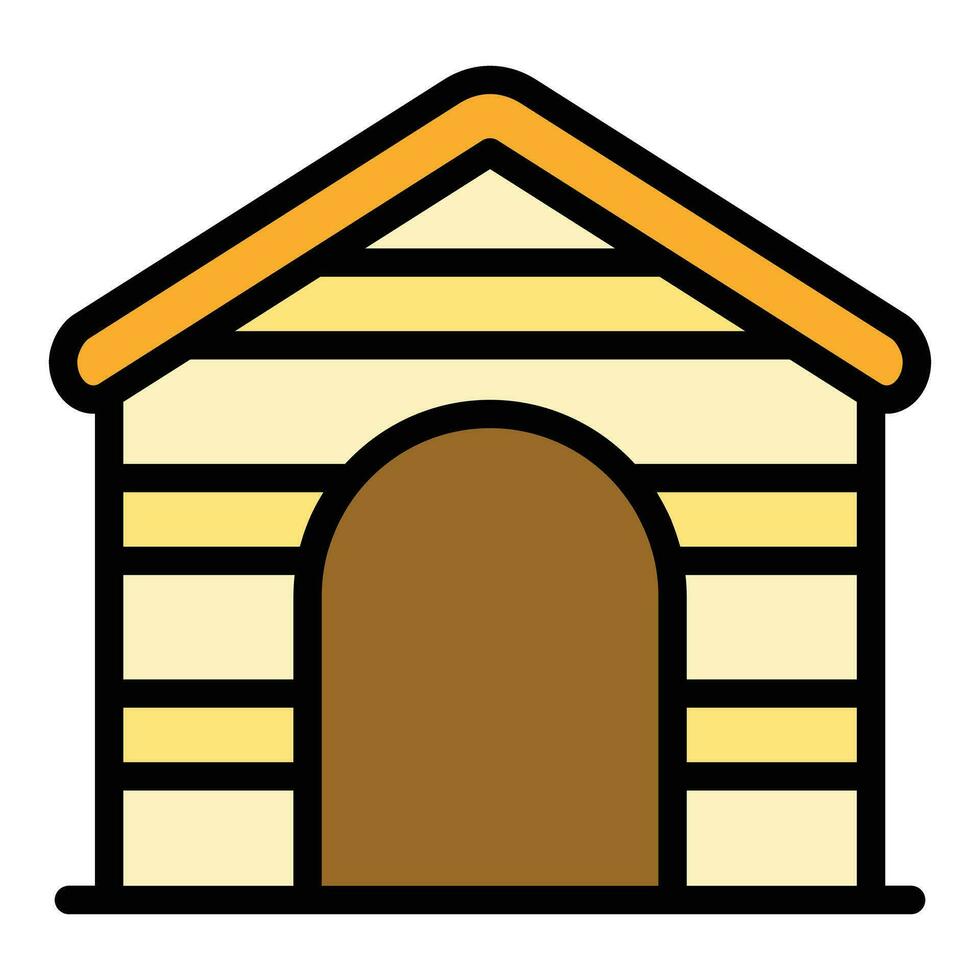 Dog shed icon vector flat