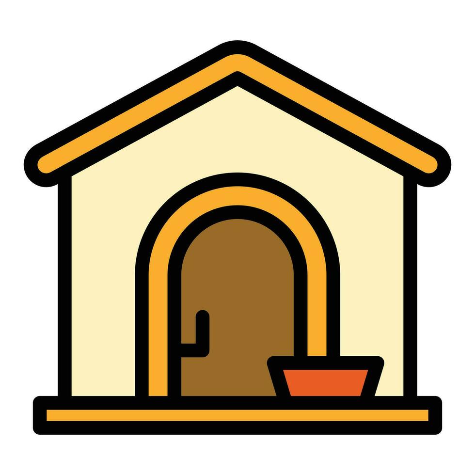 Guard dog kennel icon vector flat
