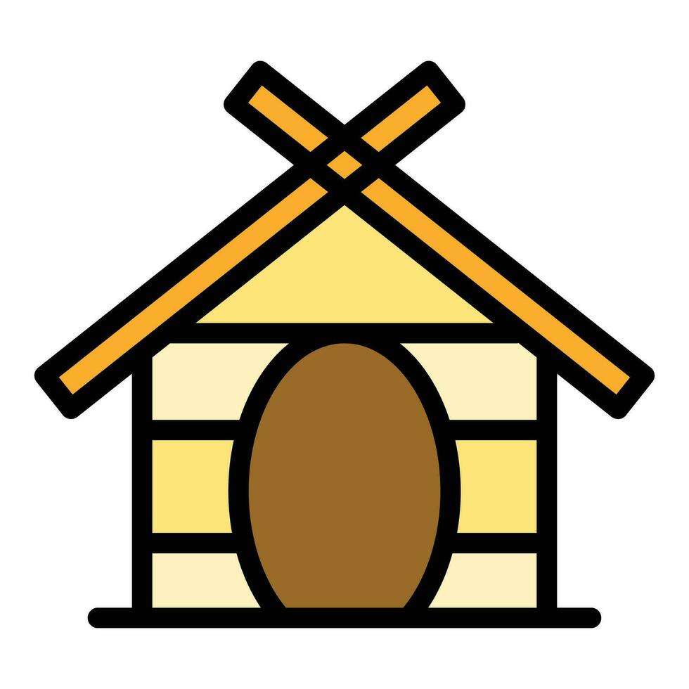 Roof dog kennel icon vector flat
