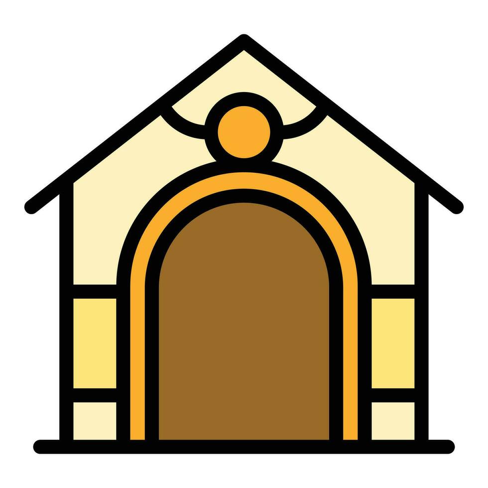 Pet kennel icon vector flat