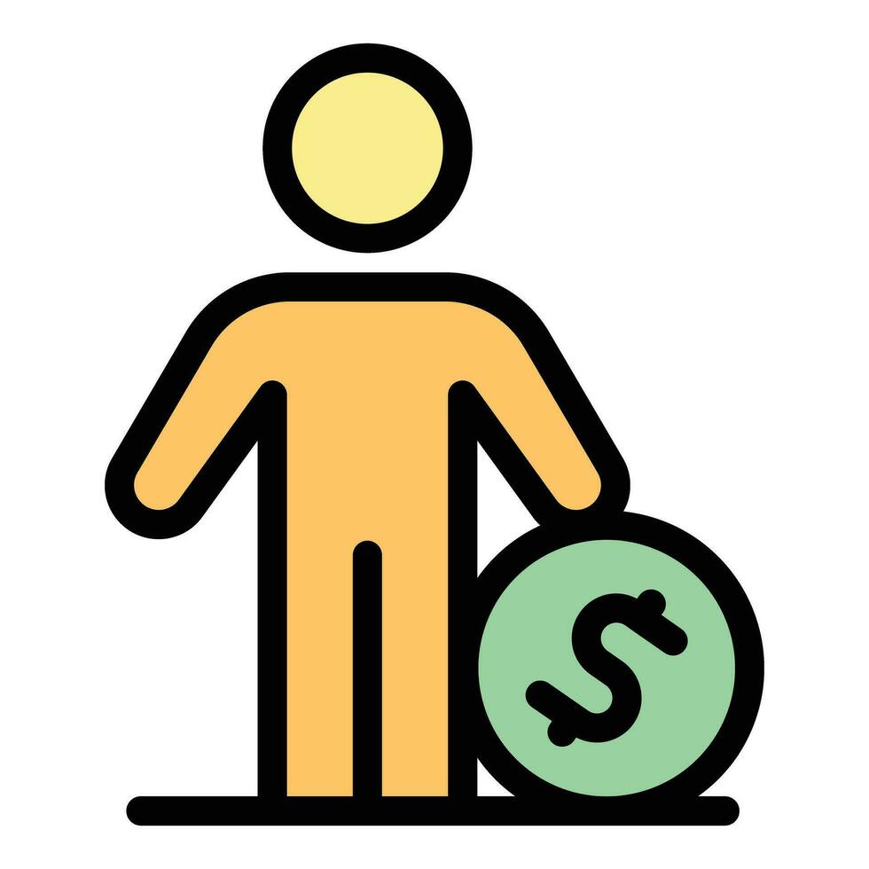 Man keep money icon vector flat