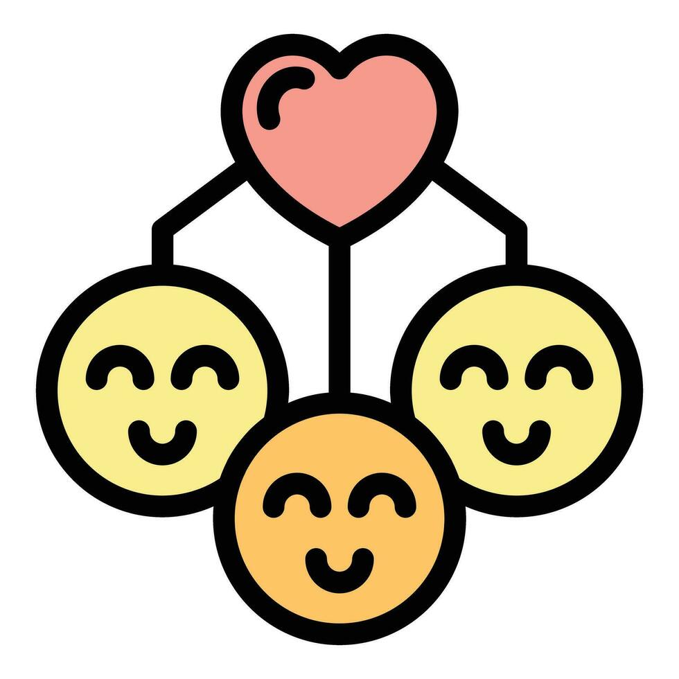 Lovely family icon vector flat