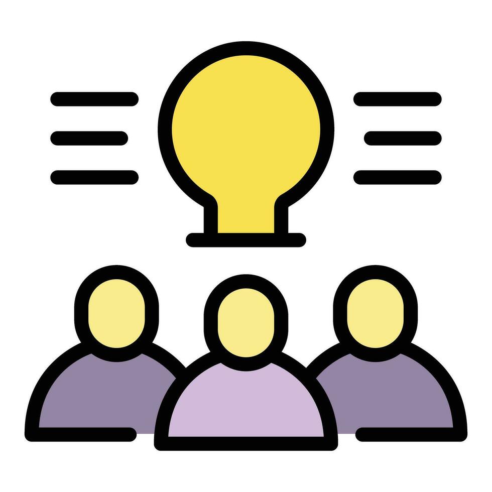 Group brainstorming icon vector flat