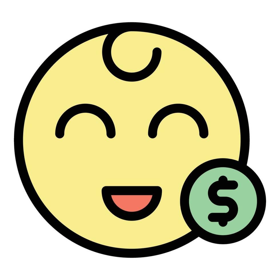 Smiling baby icon vector flat