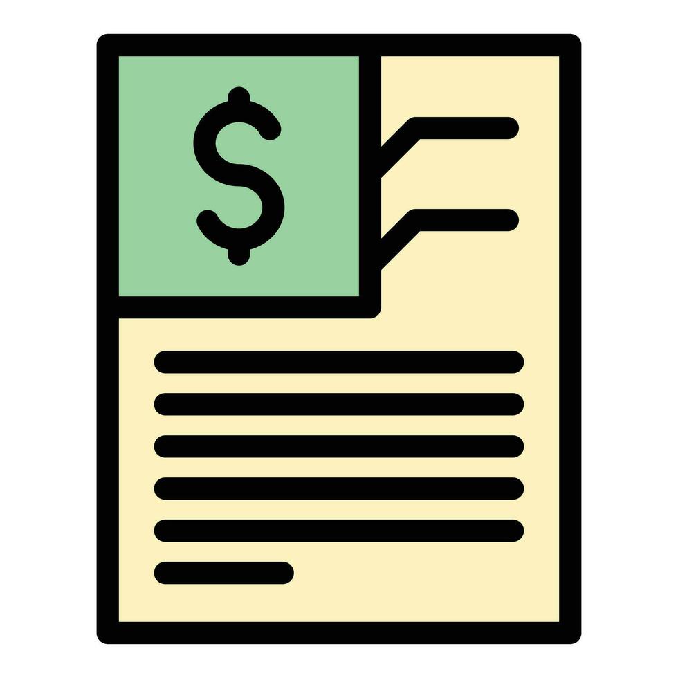 Invoice paper icon vector flat