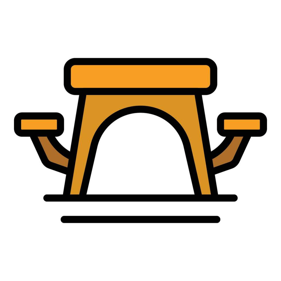 Park picnic bench icon vector flat