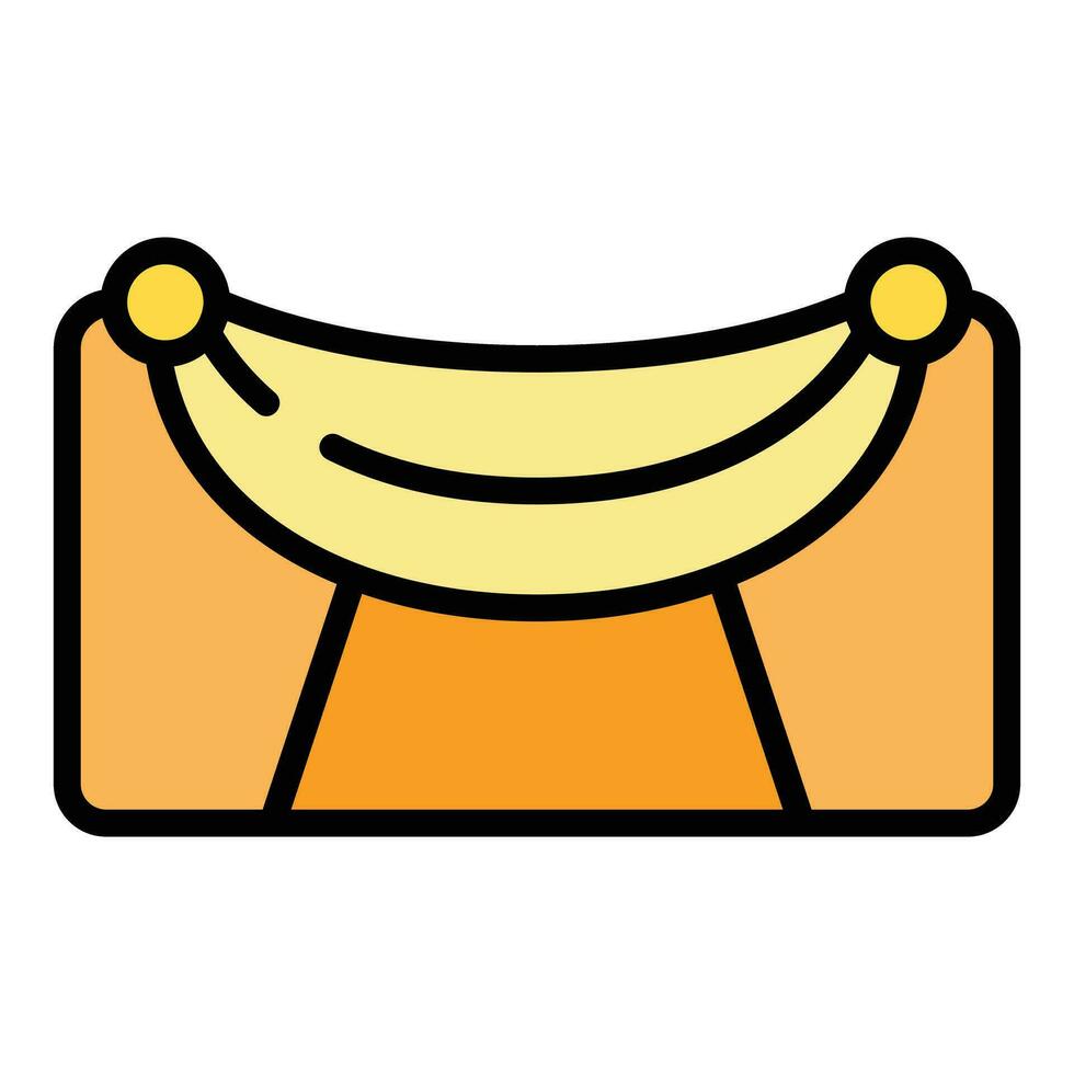 Garden hammock icon vector flat
