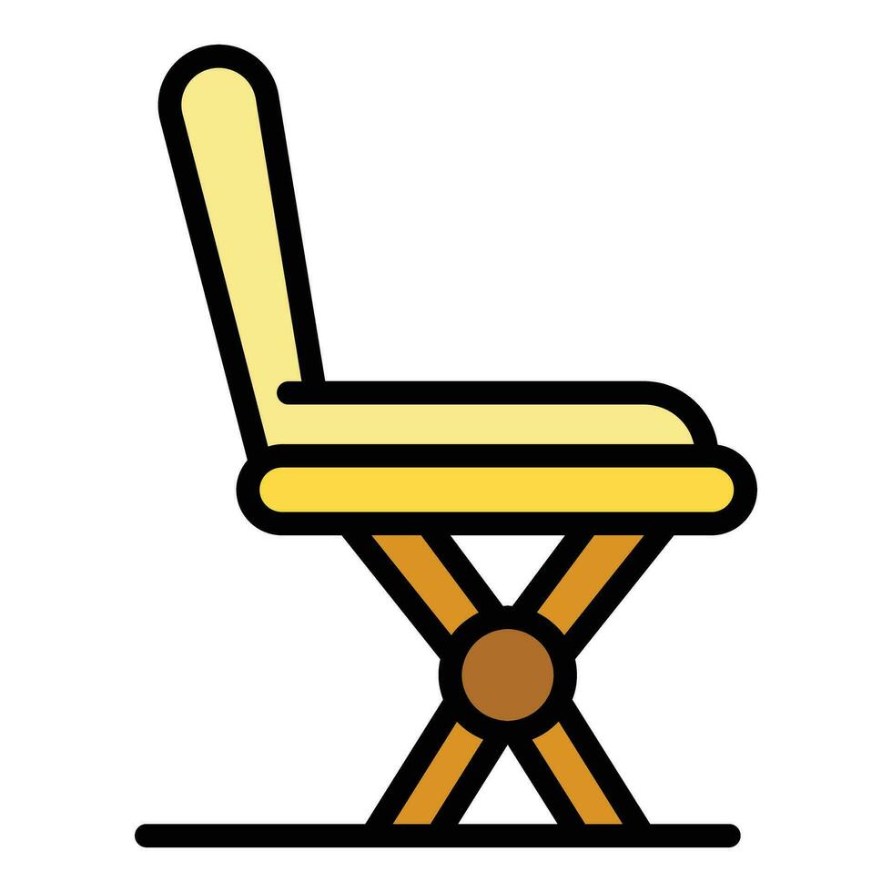 jardín silla icono vector plano