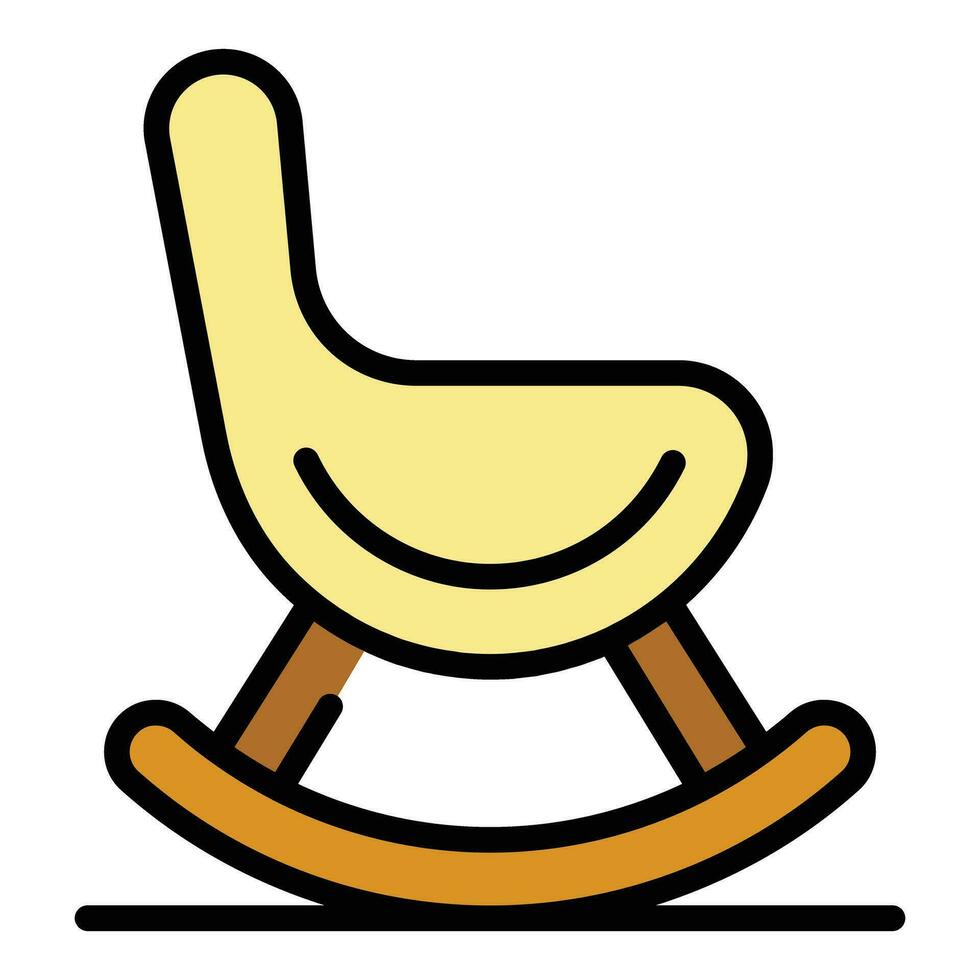 Kid rocking chair icon vector flat