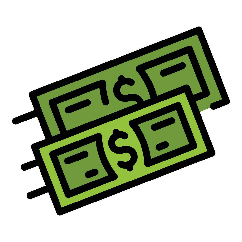 dinero entrega icono vector plano