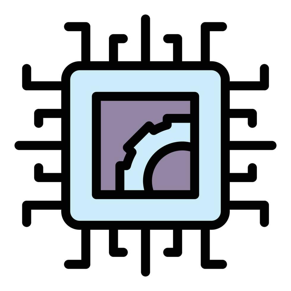 Modern processor icon vector flat