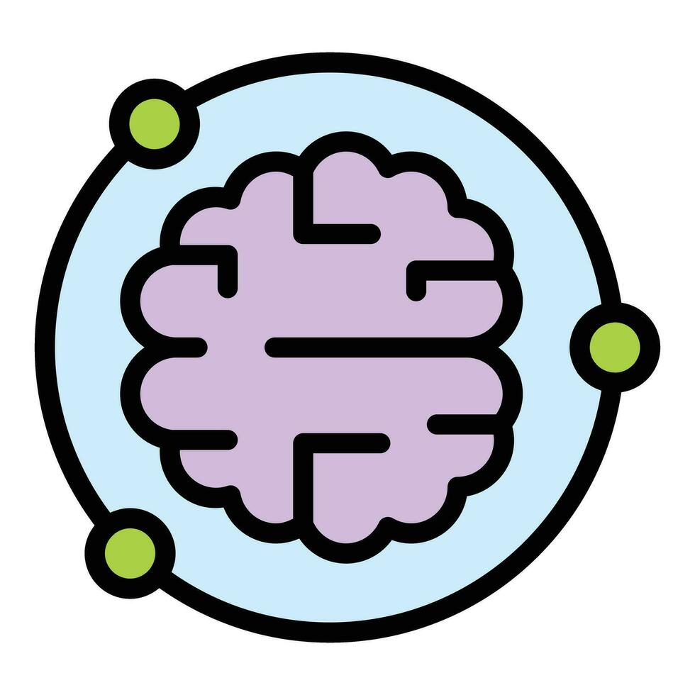 Brain discover icon vector flat