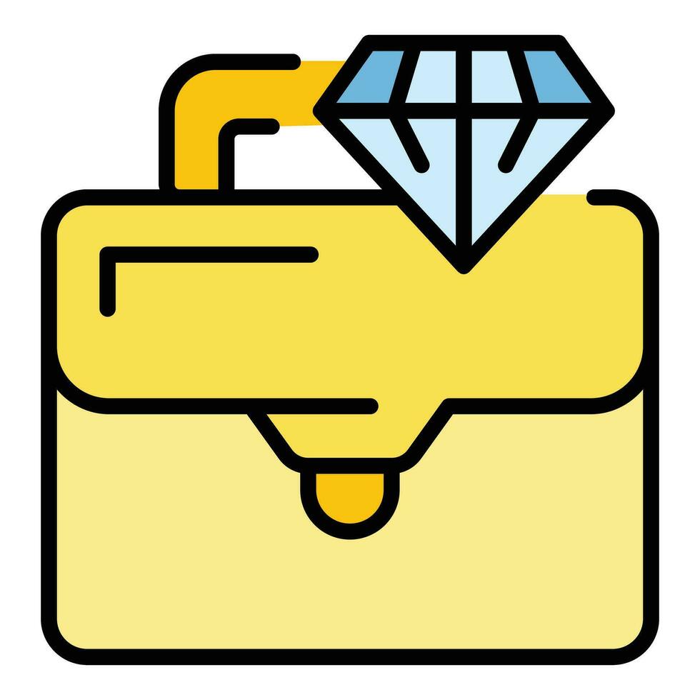 Diamond briefcase icon vector flat