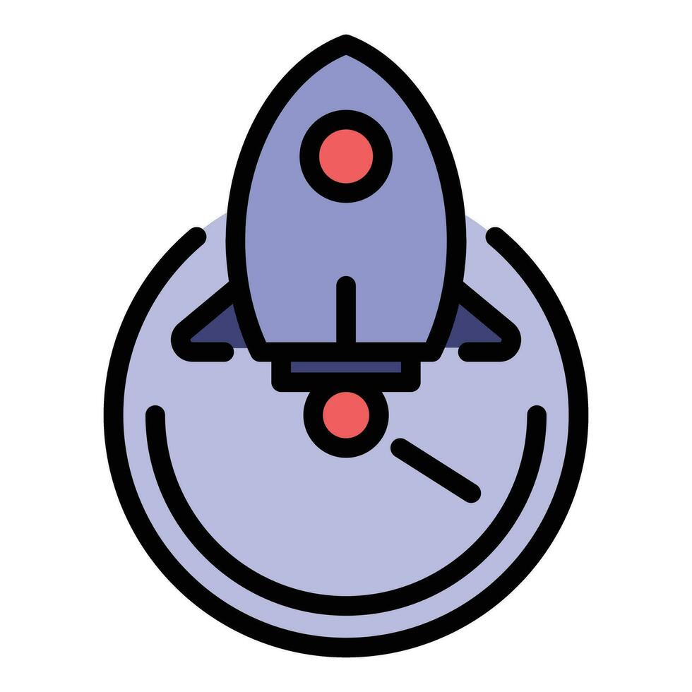 Rocket time icon vector flat