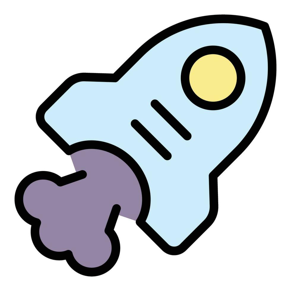 Startup rocket icon vector flat