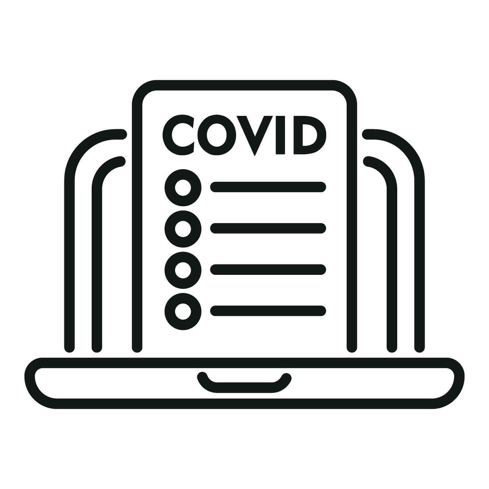 codicioso en línea resultado icono contorno vector. positivo prueba vector