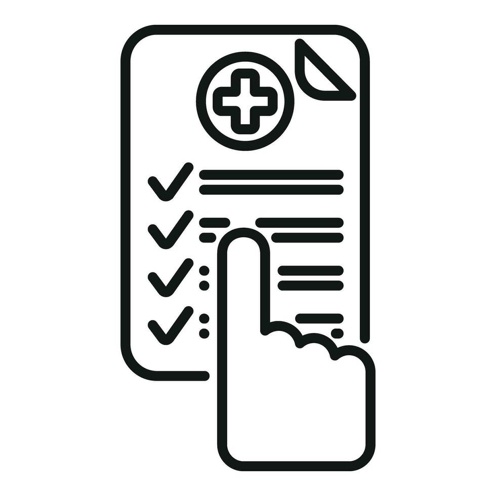 Medical result icon outline vector. Positive test vector