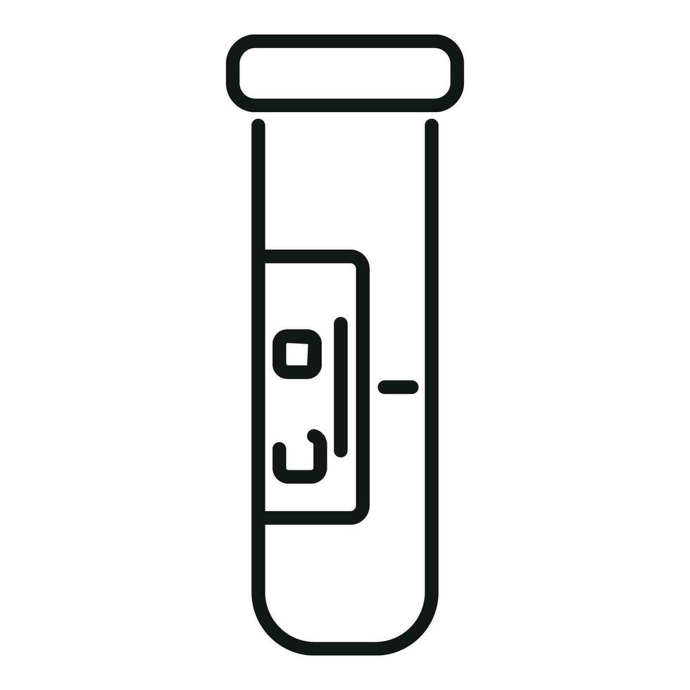 datos prueba tubo icono contorno vector. médico laboratorio vector