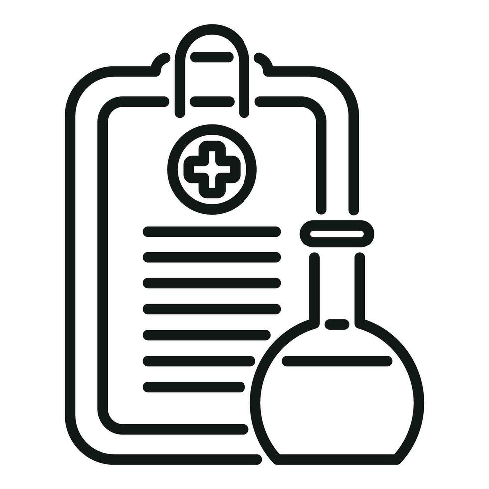 Flask result test icon outline vector. Medical lab vector