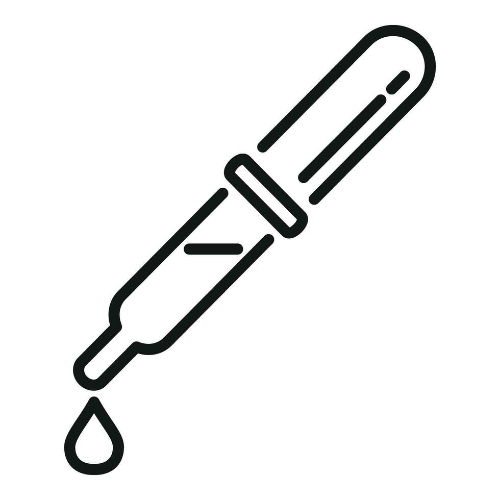 Blood dropper icon outline vector. Medical lab vector