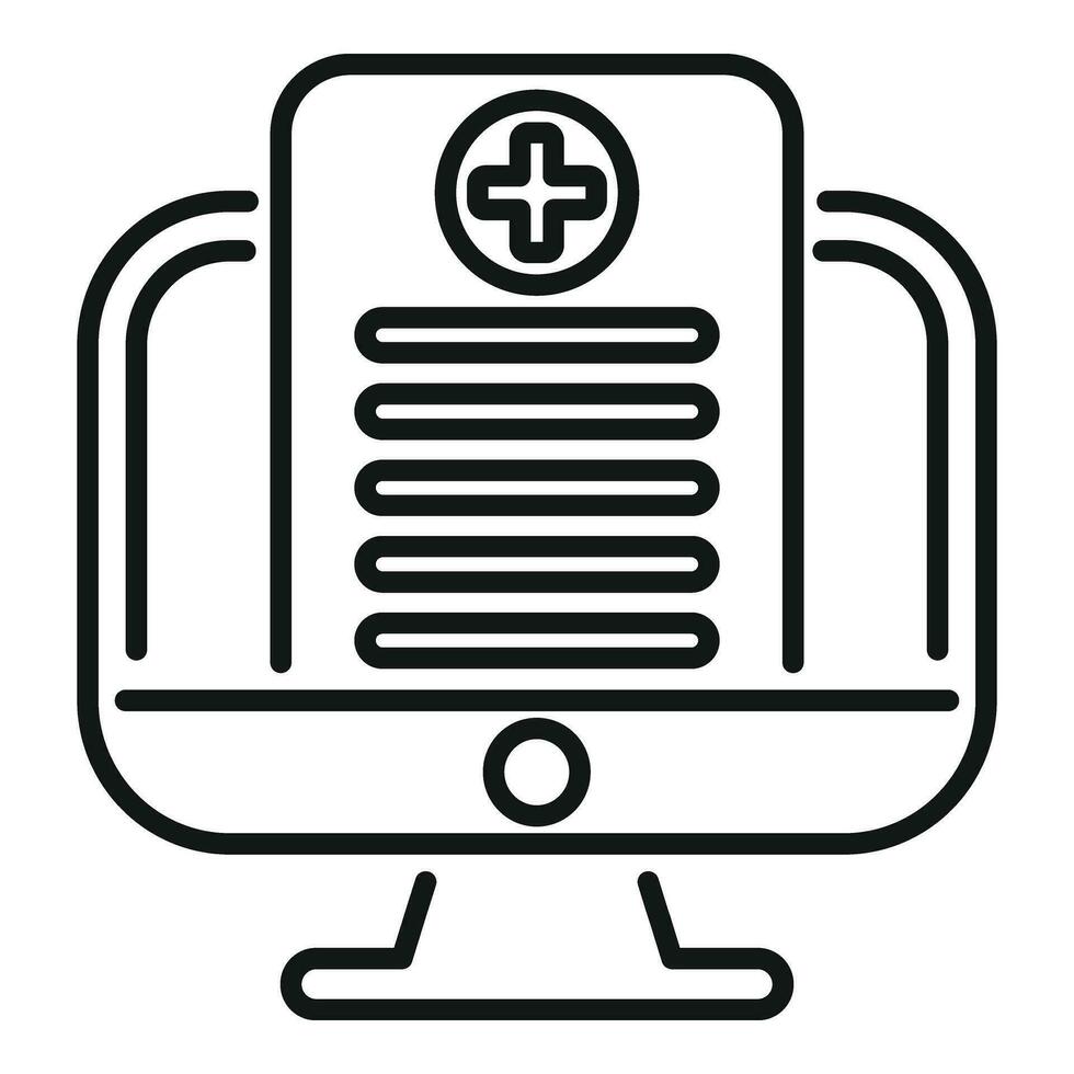 Computer data icon outline vector. Test lab vector