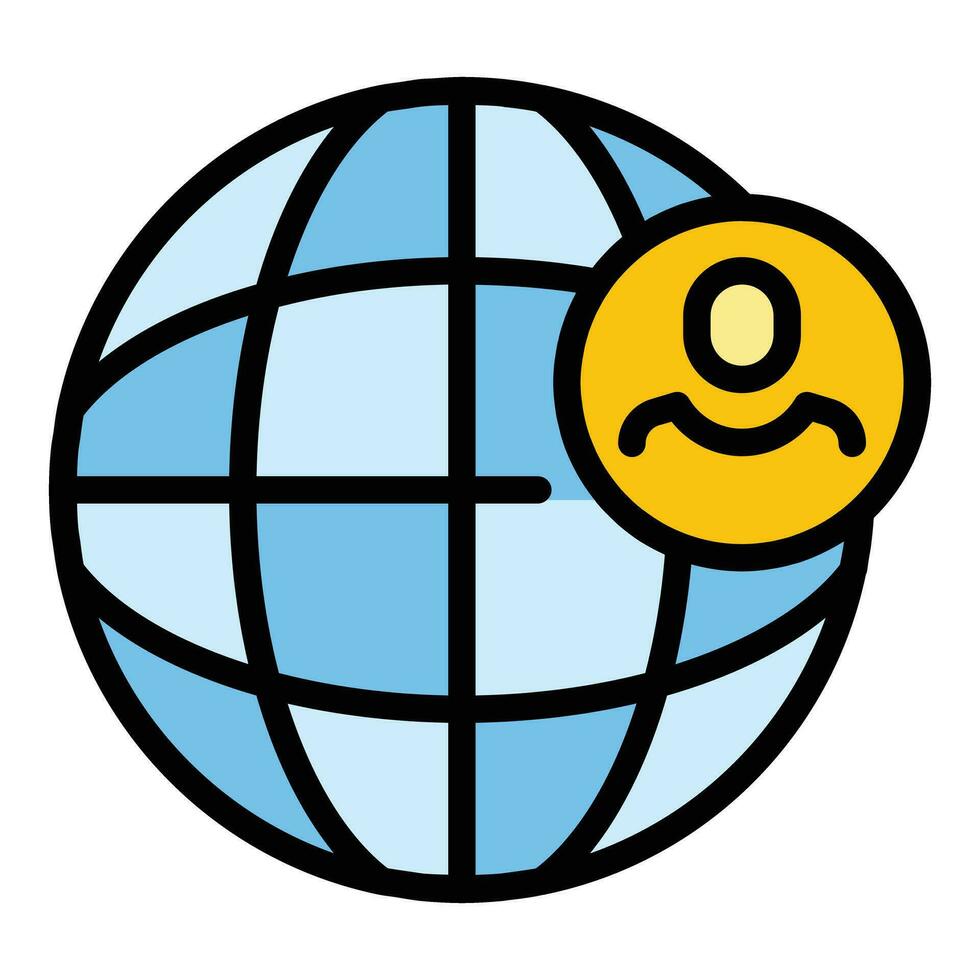 Global manager icon vector flat
