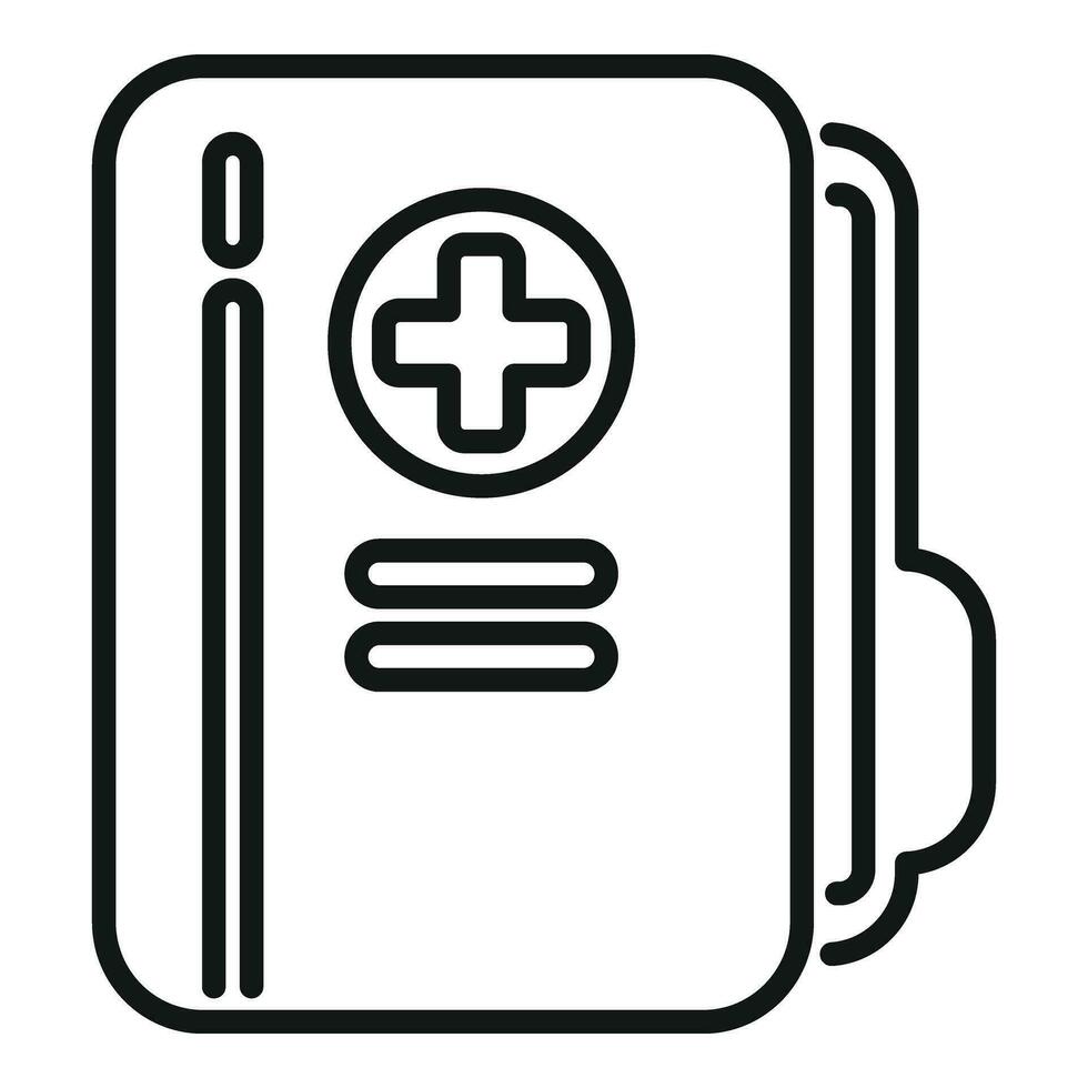 Medical folder icon outline vector. Test lab vector