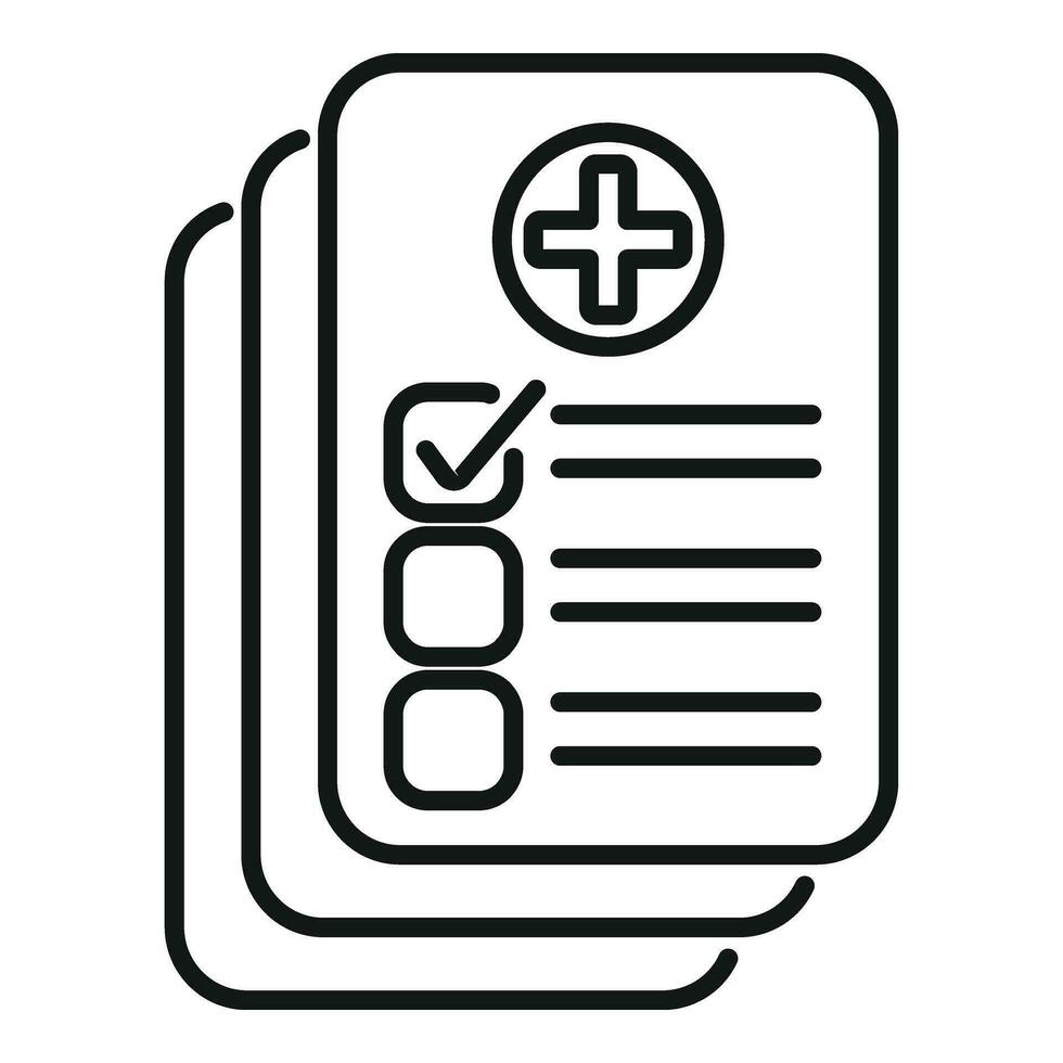 Test result paper icon outline vector. Scientist kit vector