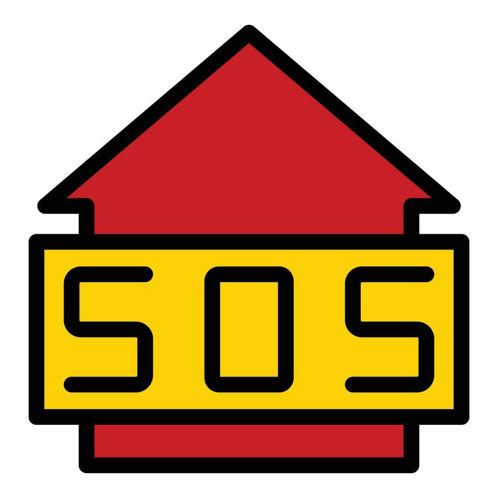 Help destroyed home icon vector flat